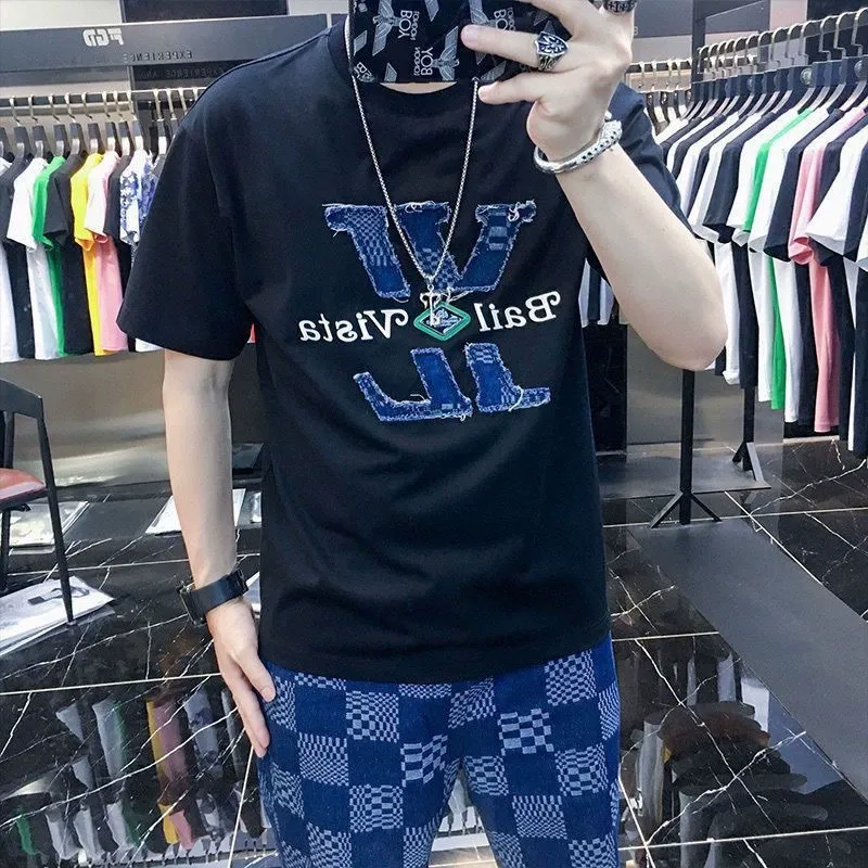 Men's casual wear set embroidered bear pattern