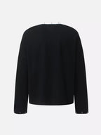 Waffle Knit Graphic Studded Long Sleeve Tee