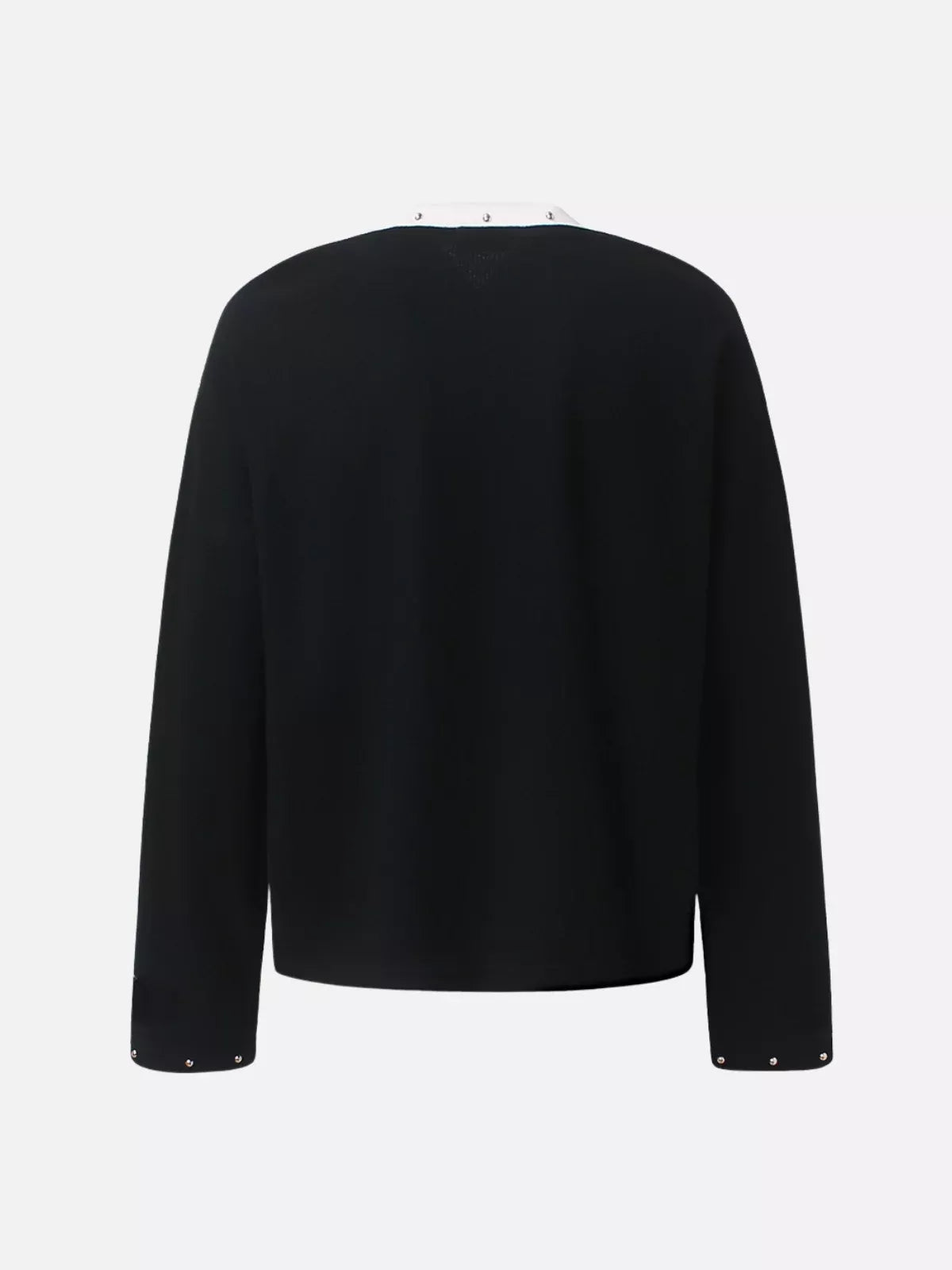 Waffle Knit Graphic Studded Long Sleeve Tee