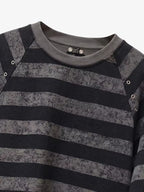 Striped Embroidered Oversized Long Sleeve Tee