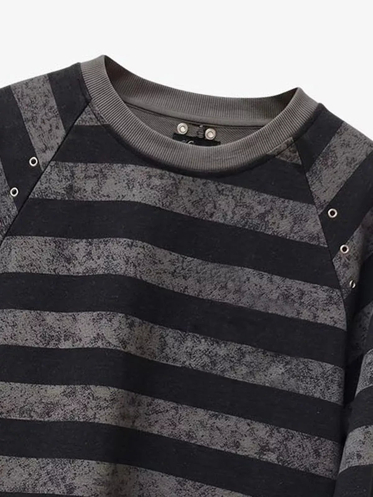Striped Embroidered Oversized Long Sleeve Tee