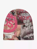 Patchwork Graphic Knit Beanie