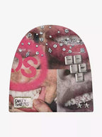 Patchwork Graphic Knit Beanie
