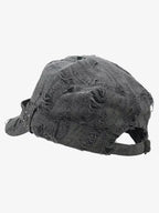 Distressed Stud Detail Cotton Flat Top Cap
