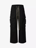 Multi-Pocket Baggy Flare Pants