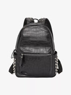 Rivet Crocodile-Print Backpack