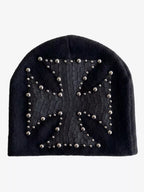 Camouflage Cross Studded Dome Knit Hat