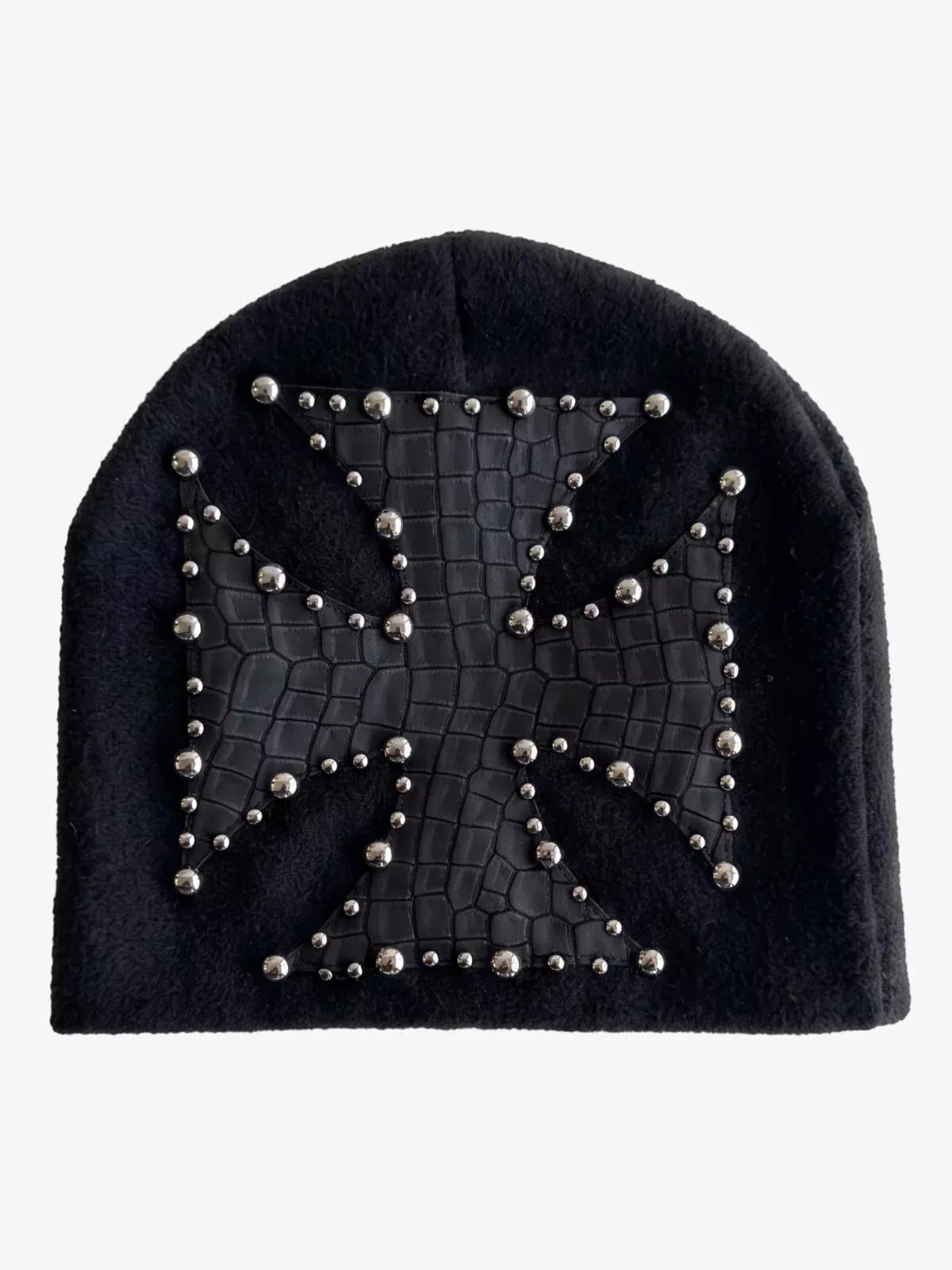 Camouflage Cross Studded Dome Knit Hat