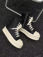 Niceprimes Rubber Sole High-Top Side Zipper Platform Sneakers