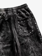 Rhinestone Distressed Sweatpants