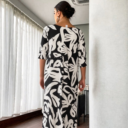 ⏳Time-limited Special⏰Women’s Elegant Loose Round-Neck Printed Dress