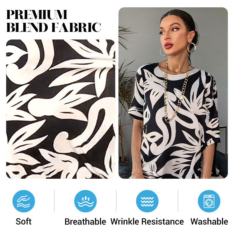 ⏳Time-limited Special⏰Women’s Elegant Loose Round-Neck Printed Dress