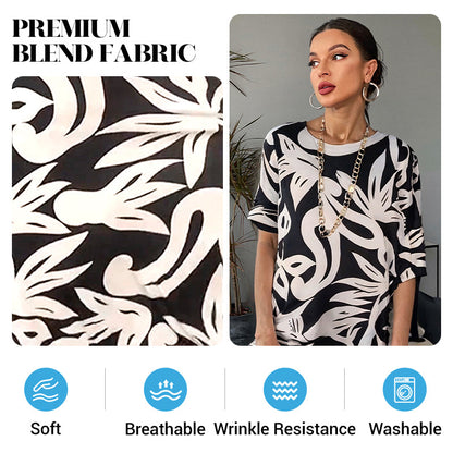 ⏳Time-limited Special⏰Women’s Elegant Loose Round-Neck Printed Dress