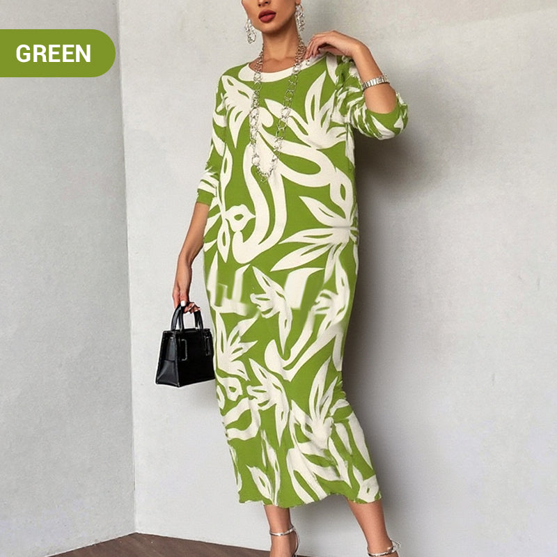 ⏳Time-limited Special⏰Women’s Elegant Loose Round-Neck Printed Dress