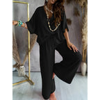 Women’s Lounge Set with Wide Leg Pant