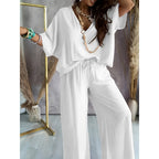 Women’s Lounge Set with Wide Leg Pant