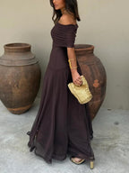 TOLEDO ONE SHOULDER MESH MAXIDRESS