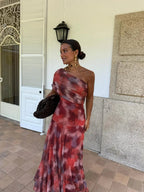 TOLEDO ONE SHOULDER MESH MAXIDRESS