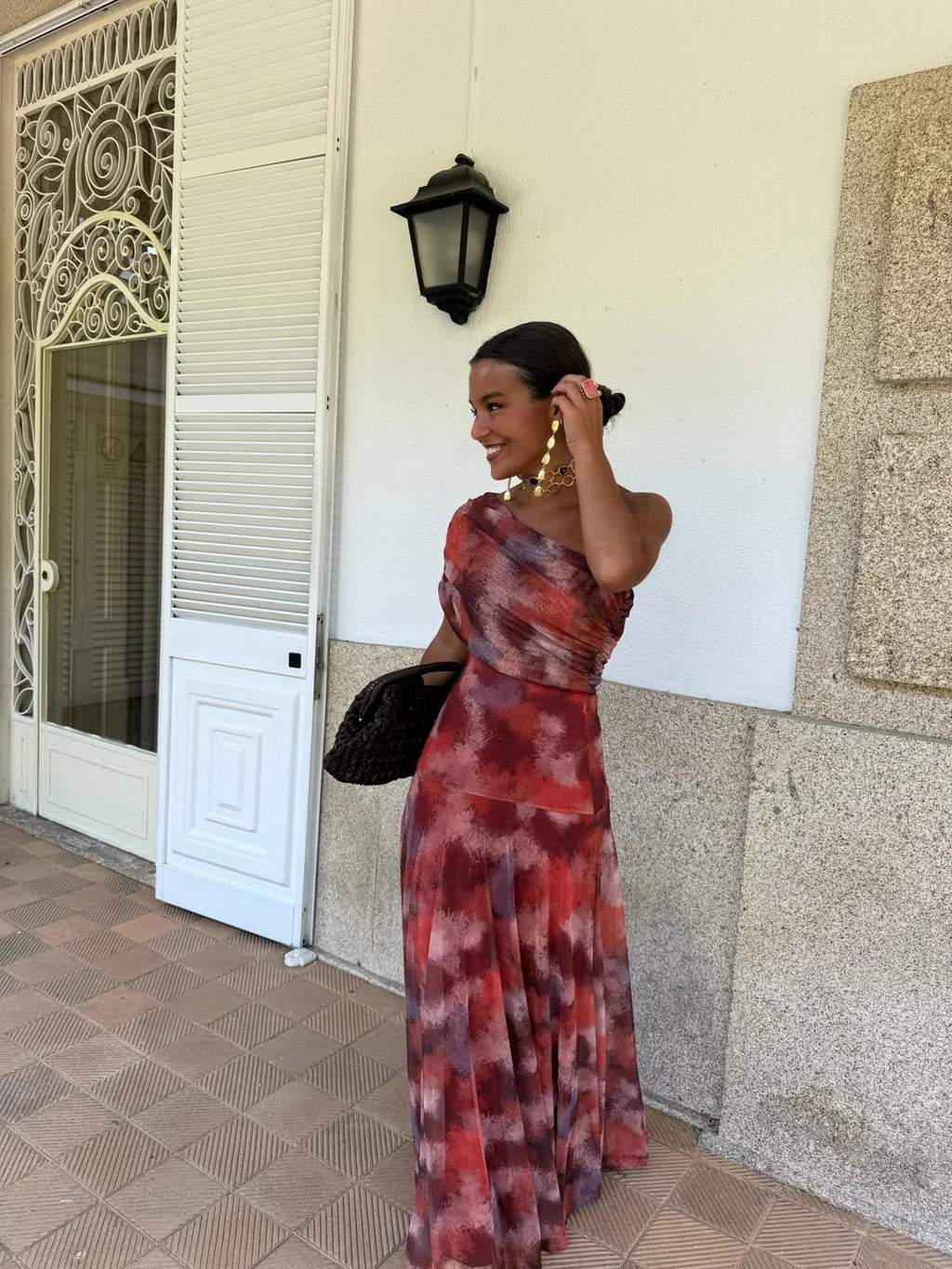 TOLEDO ONE SHOULDER MESH MAXIDRESS