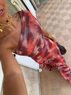 TOLEDO ONE SHOULDER MESH MAXIDRESS