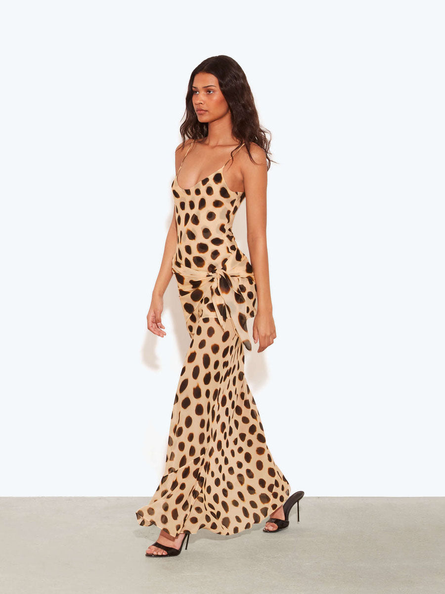 ANIMAL DOT PRINT MAXIDRESS