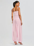 BLUSH LACE CHIFFON SET