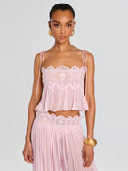 BLUSH LACE CHIFFON SET