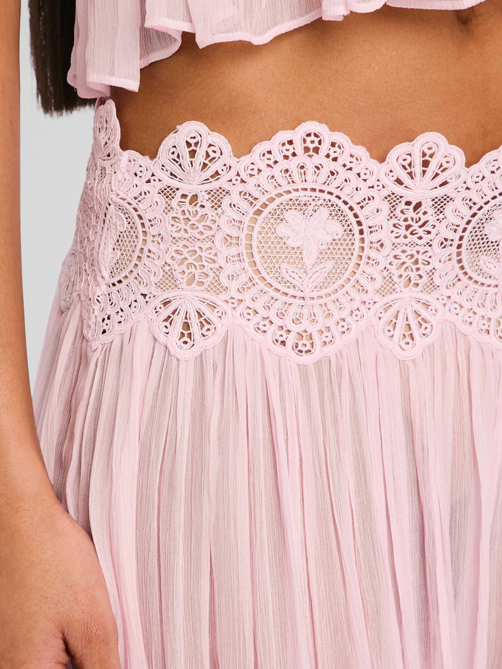 BLUSH LACE CHIFFON SET