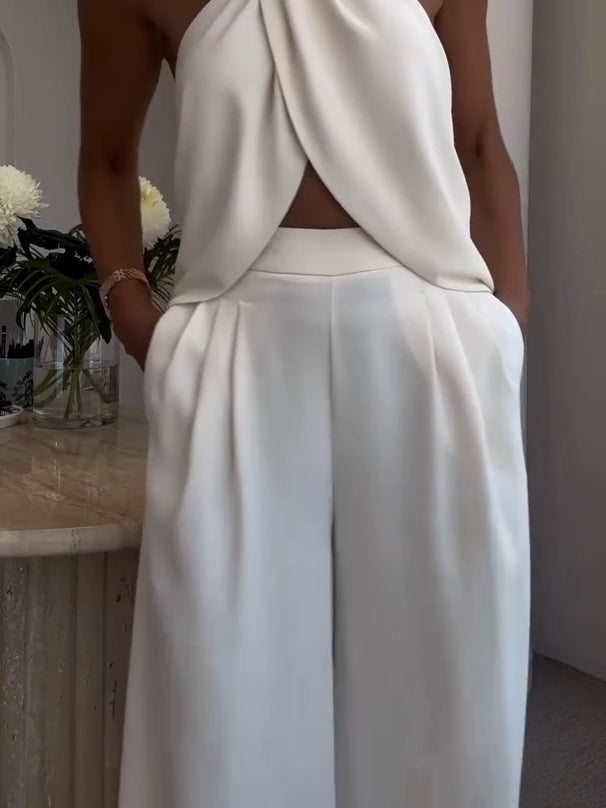 TWIST HALTER PANTS SET