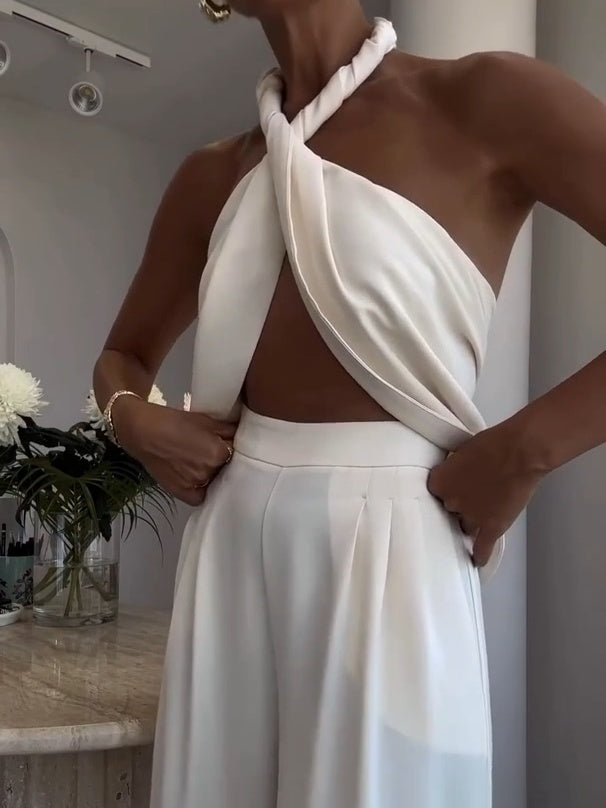 TWIST HALTER PANTS SET