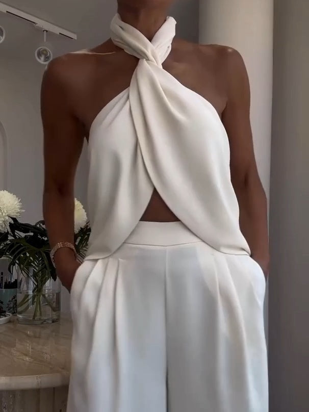 TWIST HALTER PANTS SET
