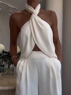 TWIST HALTER PANTS SET