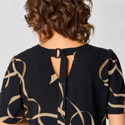 Flowing Midi Dress with V-neck