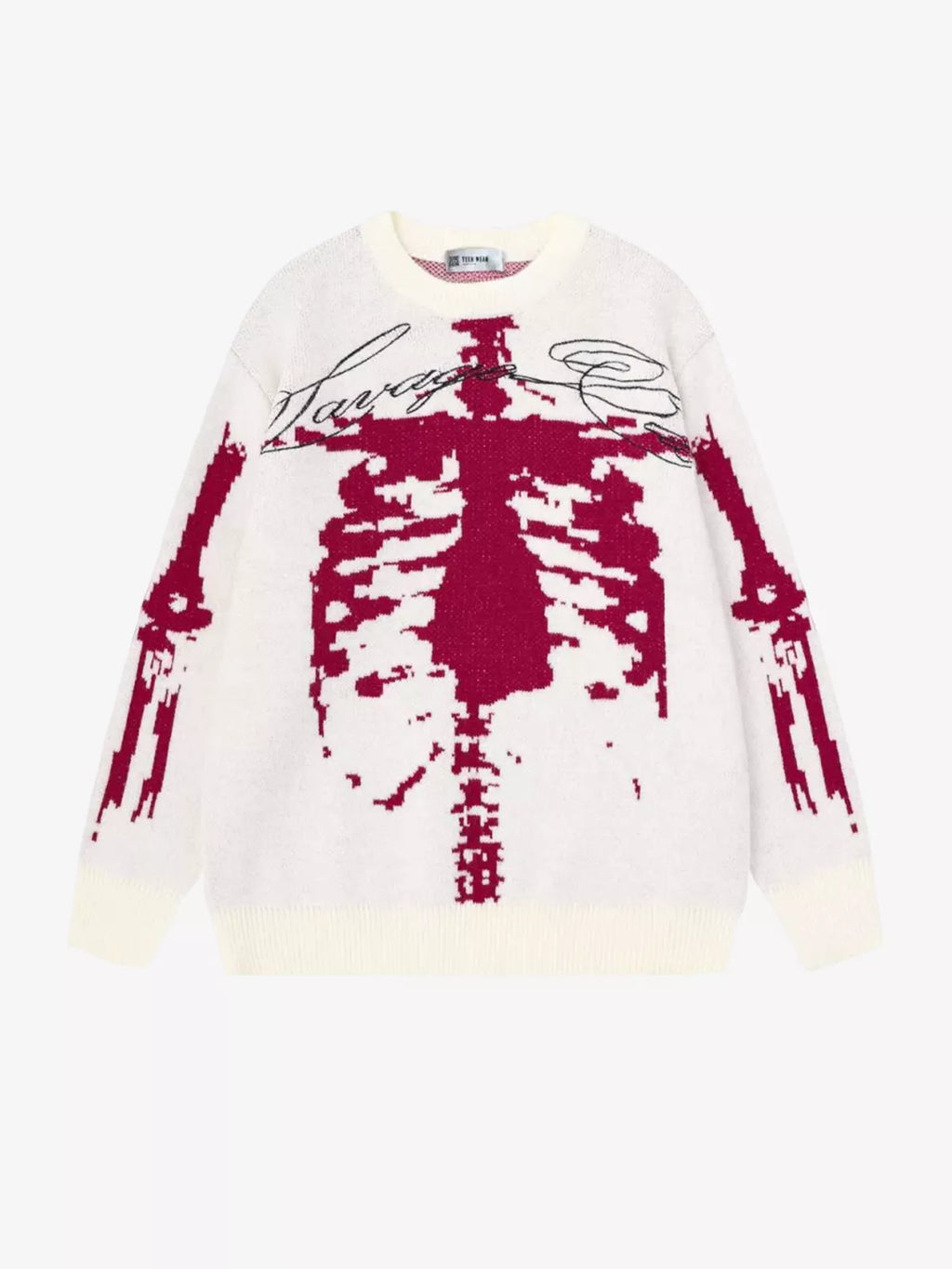 Street Skull Graphic Knit Sweater