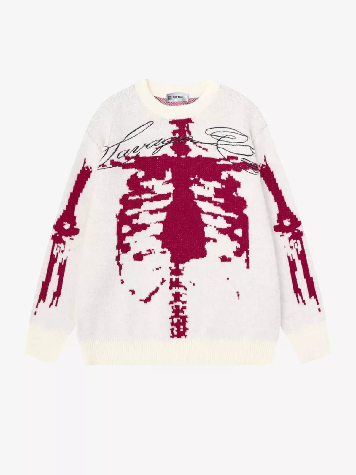 Street Skull Graphic Knit Sweater