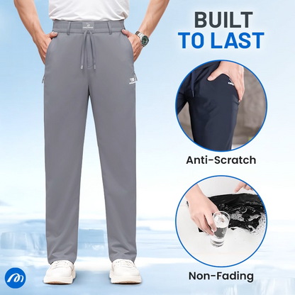 MeshIrons - Ice Silk Mesh Panel Casual Pants