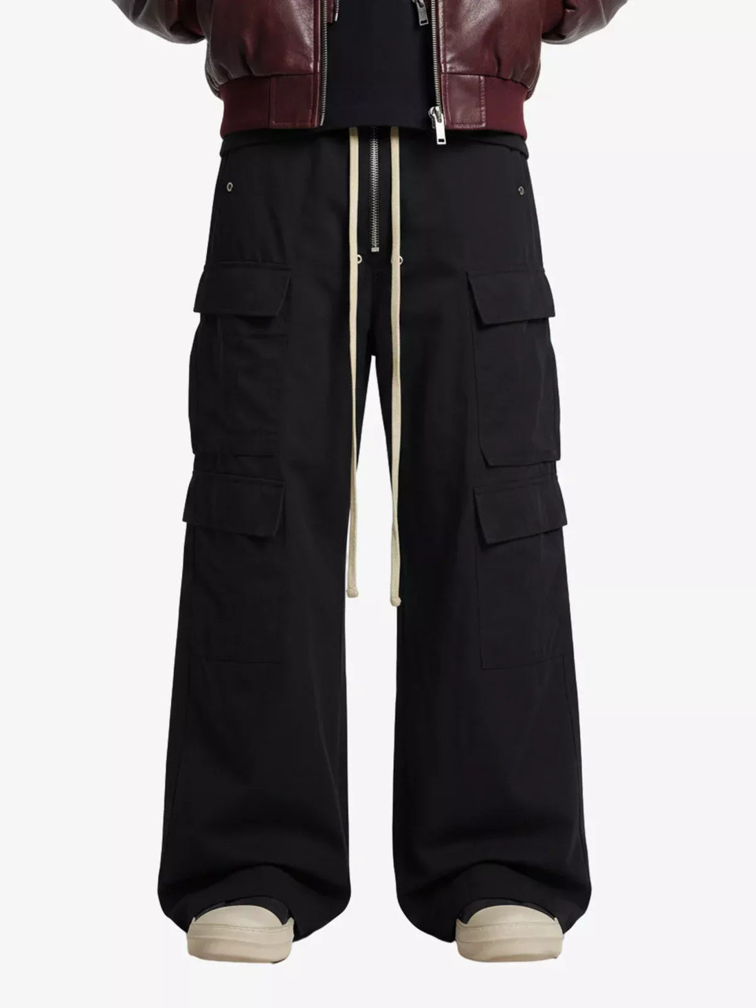 Multi-Pocket Baggy Flare Pants