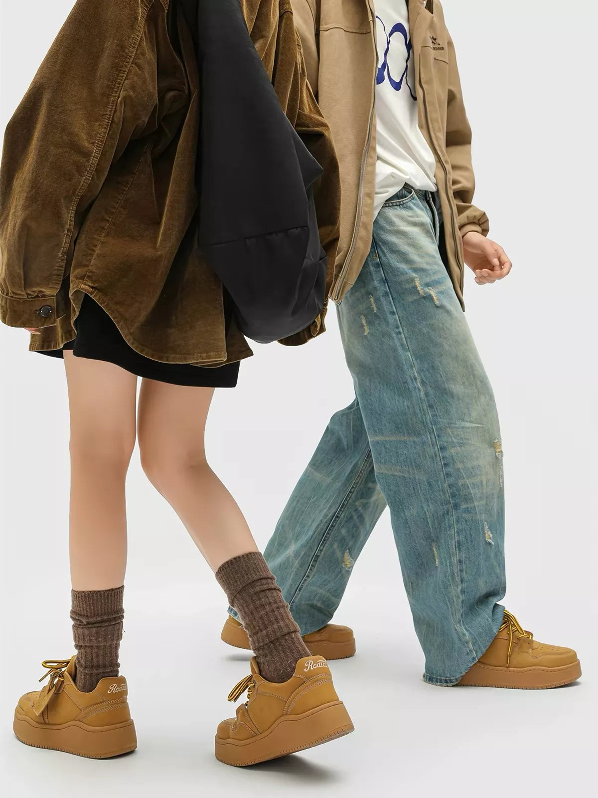 Niceprimes Vintage Suede Platform Sneakers