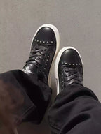 Niceprimes Cross Emblem Studded Platform Sneaker