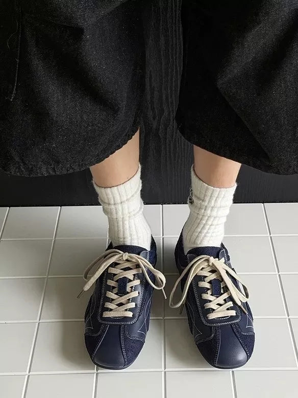 Niceprimes Retro Panel Low-Top Racing Driving Sneakers
