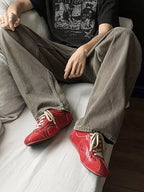 Niceprimes Retro Panel Low-Top Racing Driving Sneakers