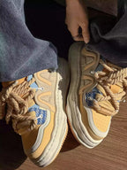 Niceprimes Chunky Rope-Lace Panel Skate Sneakers