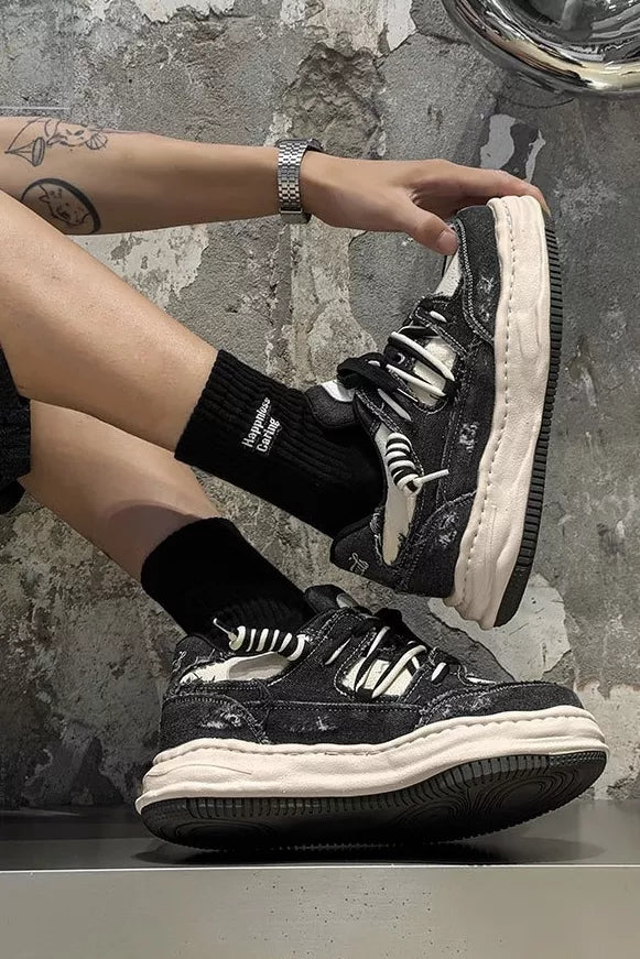 Niceprimes Vintage Wash Denim Sneakers