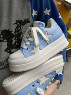 Niceprimes Pastel Star Leather Platform Sneaker