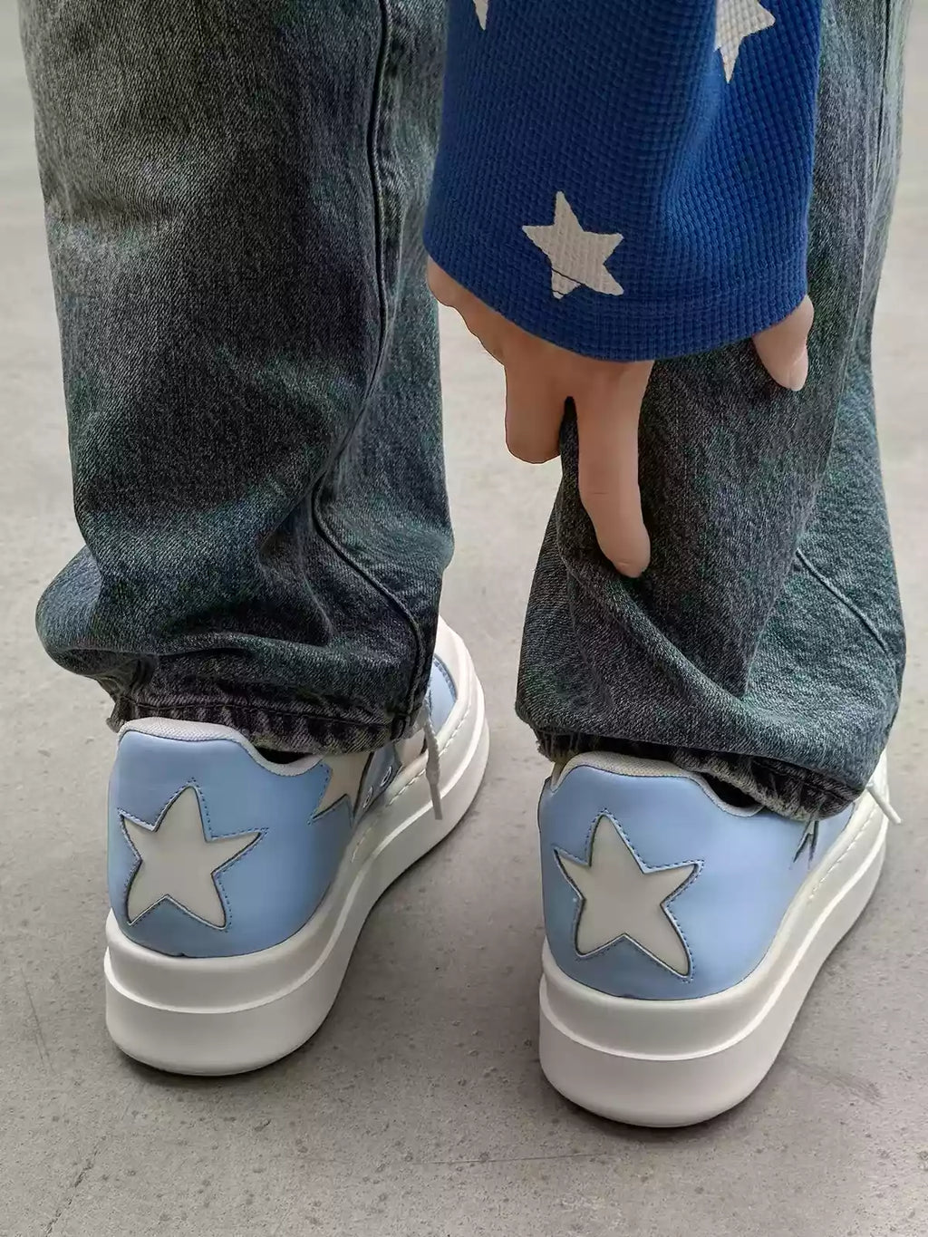 Niceprimes Pastel Star Leather Platform Sneaker