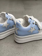 Niceprimes Pastel Star Leather Platform Sneaker