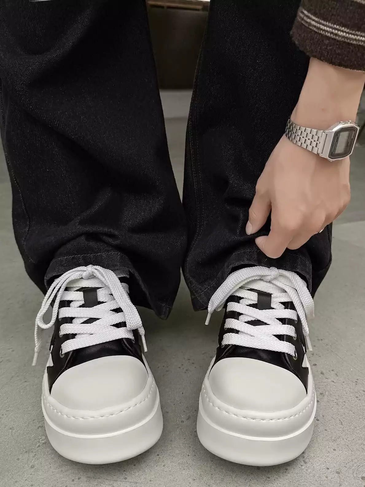 Niceprimes Pastel Star Leather Platform Sneaker