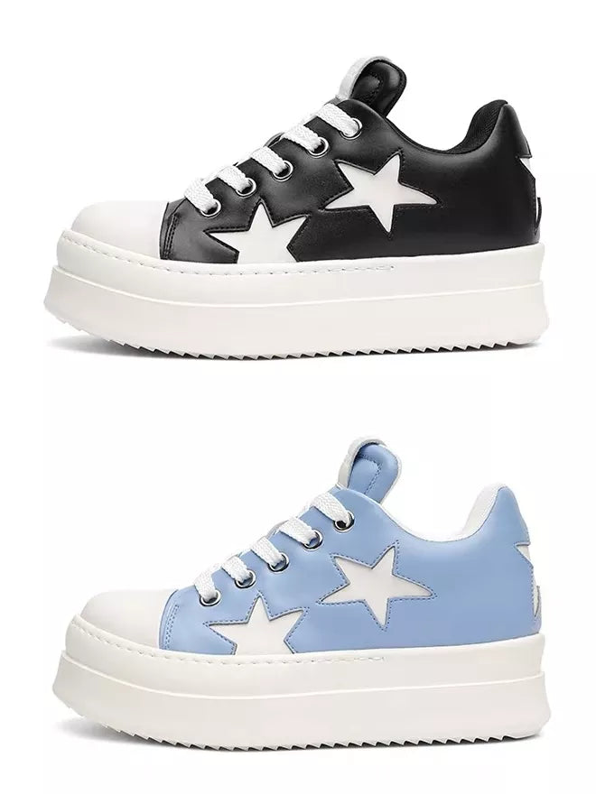 Niceprimes Pastel Star Leather Platform Sneaker