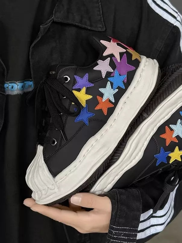 Niceprimes Rainbow Star Patch Chunky Platform Sneaker