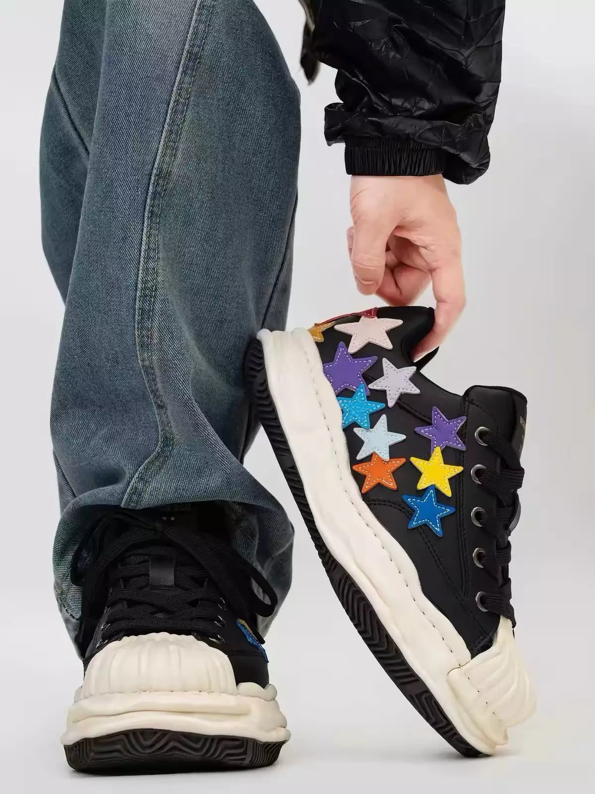 Niceprimes Rainbow Star Patch Chunky Platform Sneaker